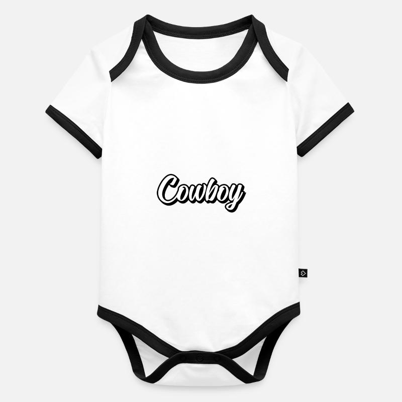 Cow-boy Body Bébé bio contrasté manches courtes