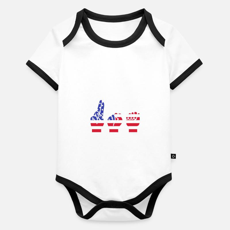 Gebärdensprache Gebärde ASL gehörlos Baby Bio-Kurzarm-Kontrastbody