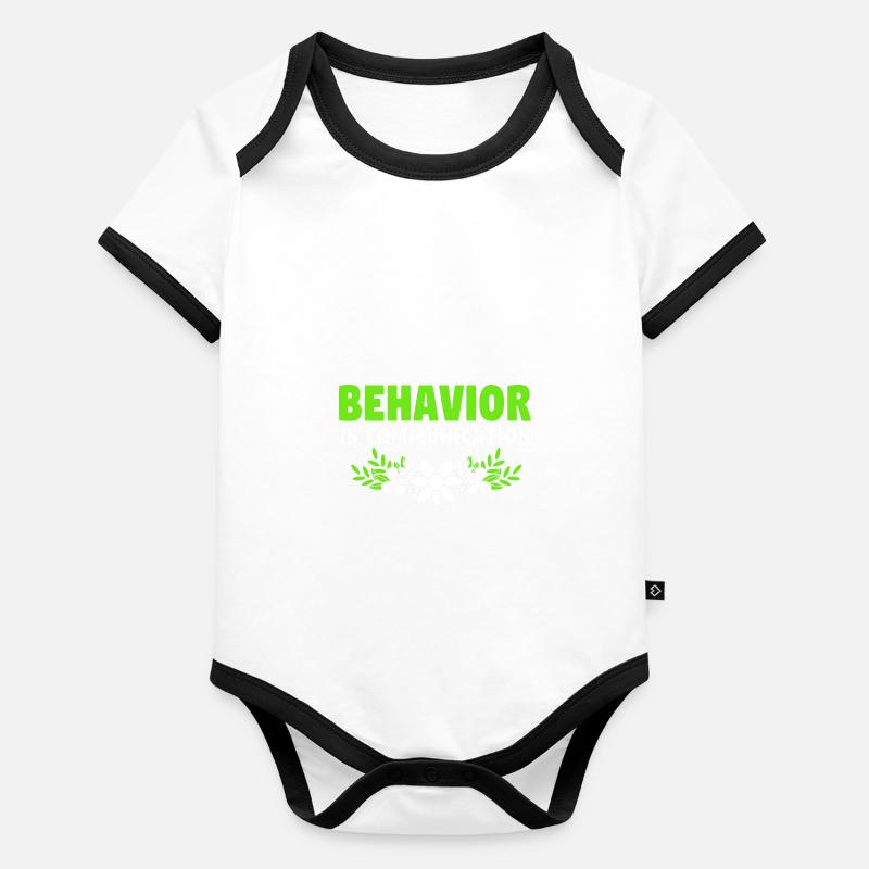 Psychologue scolaire Body Bébé bio contrasté manches courtes