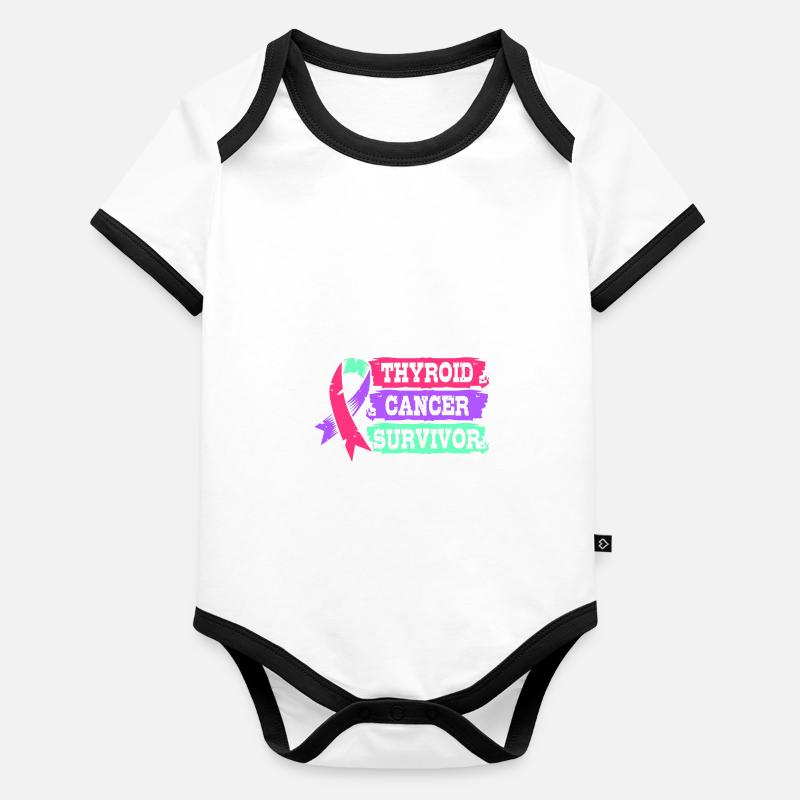 Cancer de la thyroïde Body Bébé bio contrasté manches courtes