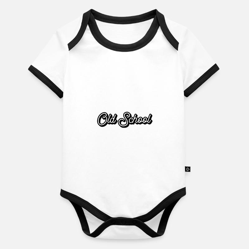 Old school Organic Baby Contrasting Bodysuit
