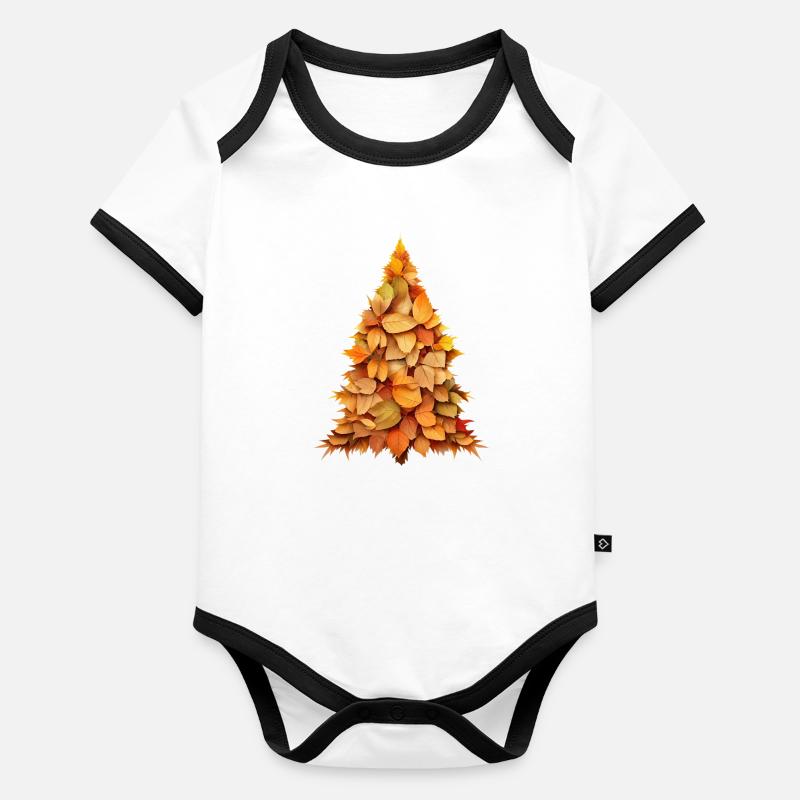 Autumn Symphony: Deciduous and Coniferous Tree in the Organic Baby Contrasting Bodysuit