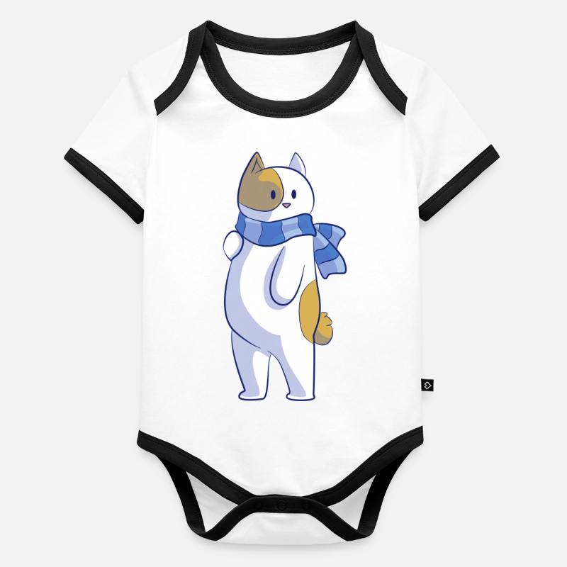 Bob le chat coquet Body Bébé bio contrasté manches courtes
