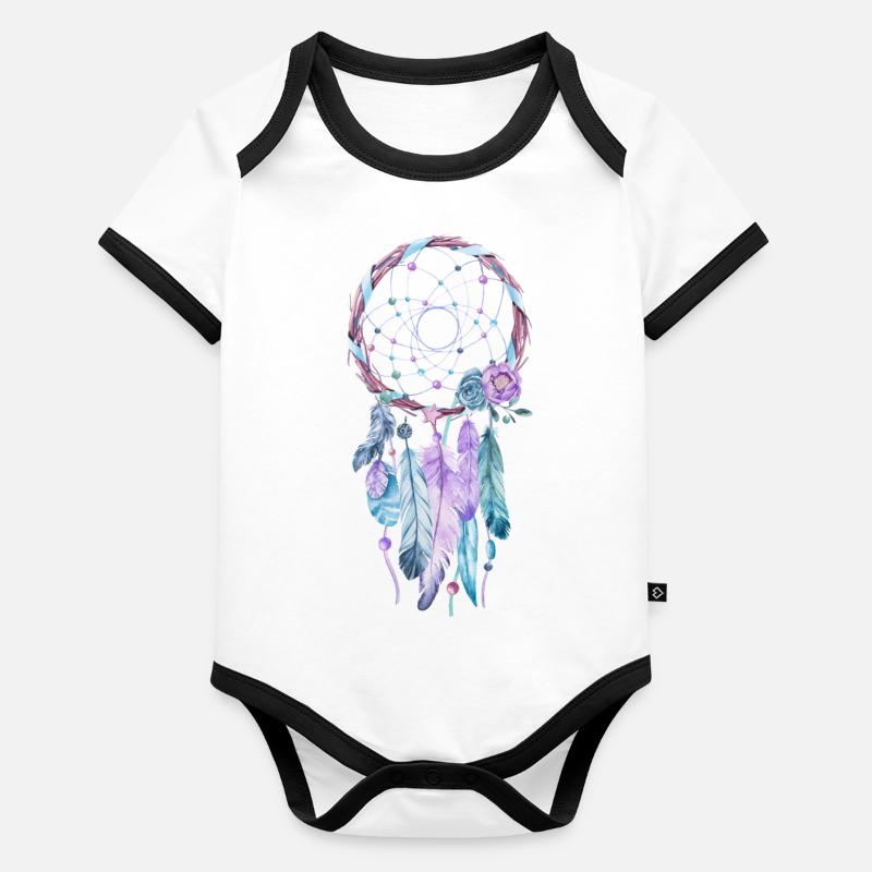 dream catcher Organic Baby Contrasting Bodysuit