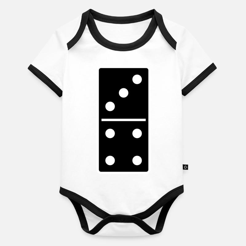 DOMINO STONE 3:4 - VARIABLE COLOR - VECTOR DESIGN! Baby Bio-Kurzarm-Kontrastbody