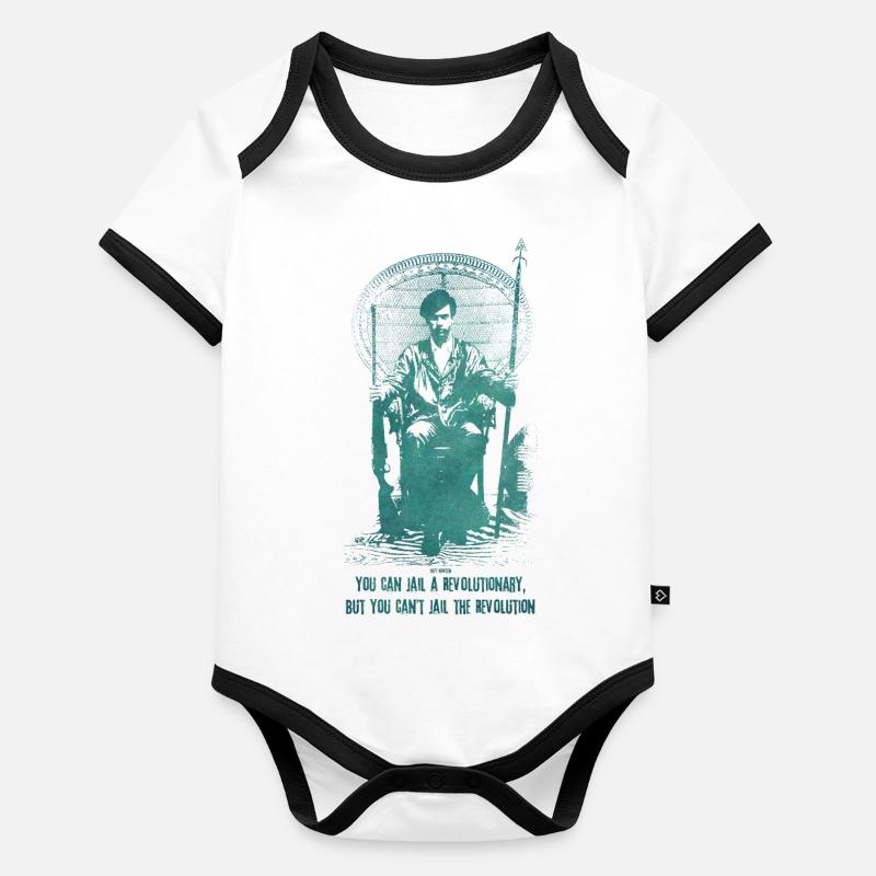 Panthère noire Body Bébé bio contrasté manches courtes