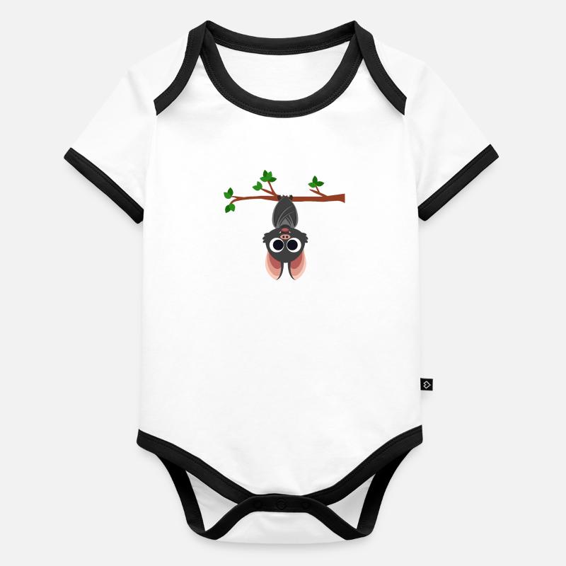 Bat Bat Baby Vampire Branch Tree Hanging Organic Baby Contrasting Bodysuit