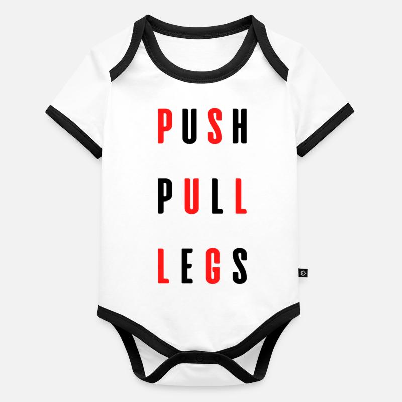 PUSH PULL LEGS Body Bébé bio contrasté manches courtes