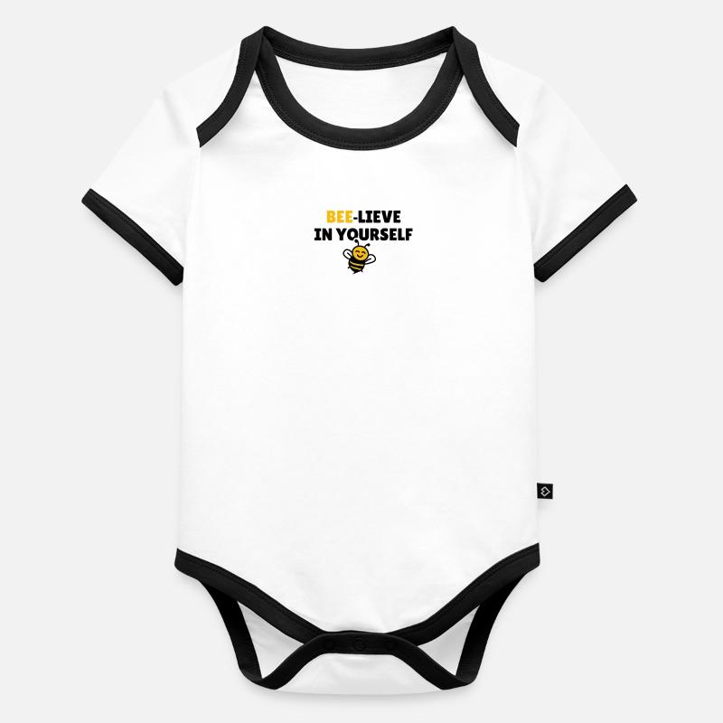 Bee-lieve in yourself Baby Bio-Kurzarm-Kontrastbody