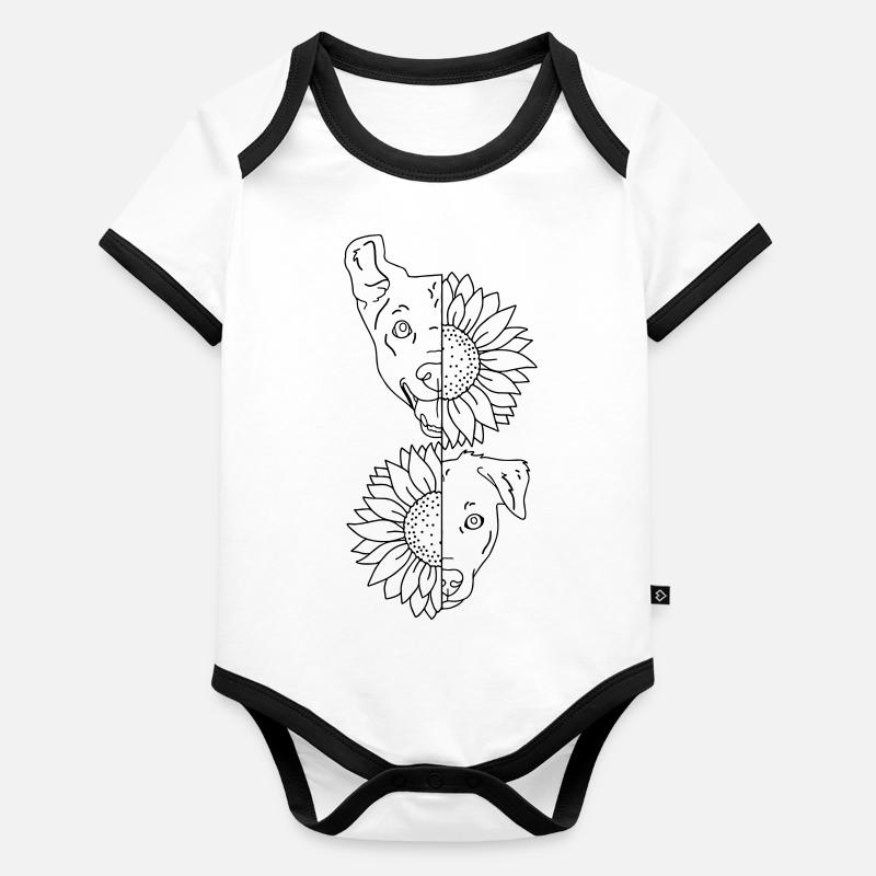 chien Body Bébé bio contrasté manches courtes