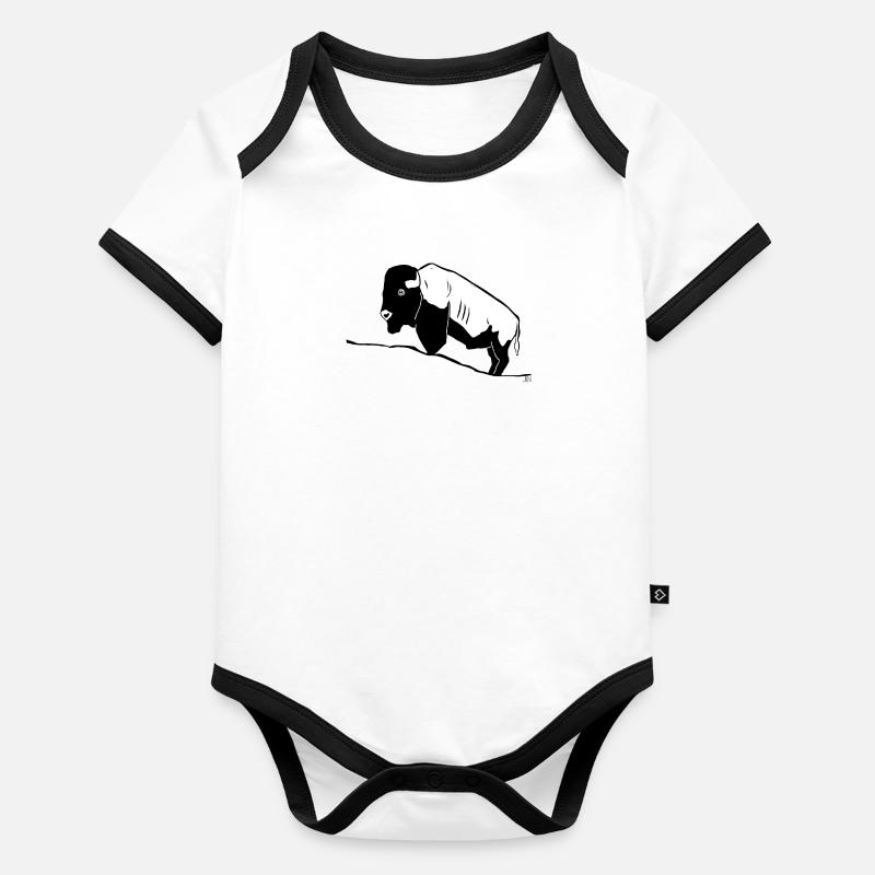Bison Baby Bio-Kurzarm-Kontrastbody