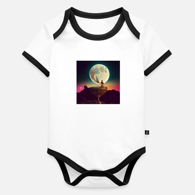 La Lune Body Bébé bio contrasté manches courtes
