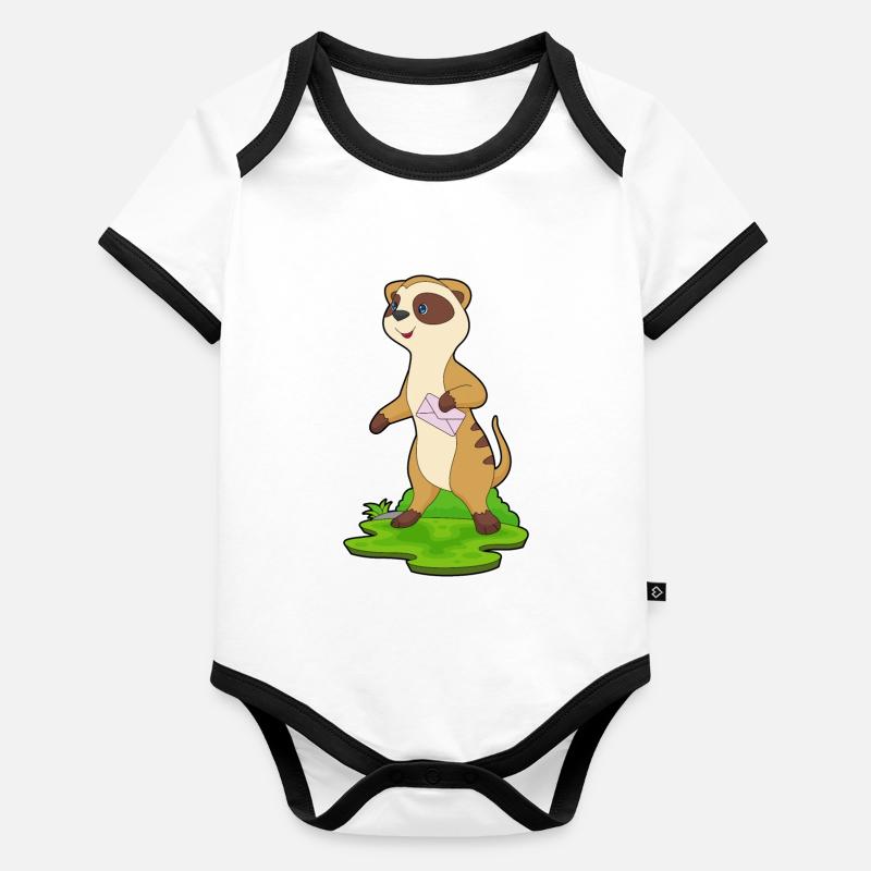 Enveloppe de suricate Body Bébé bio contrasté manches courtes