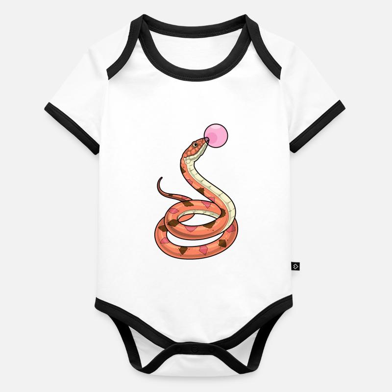 Snake Chewing Gum Organic Baby Contrasting Bodysuit