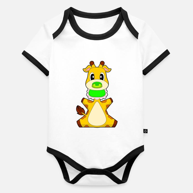 Giraffe Baby Lätzchen Bib Baby Bio-Kurzarm-Kontrastbody