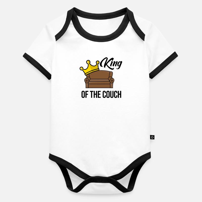 roi du canapé Body Bébé bio contrasté manches courtes