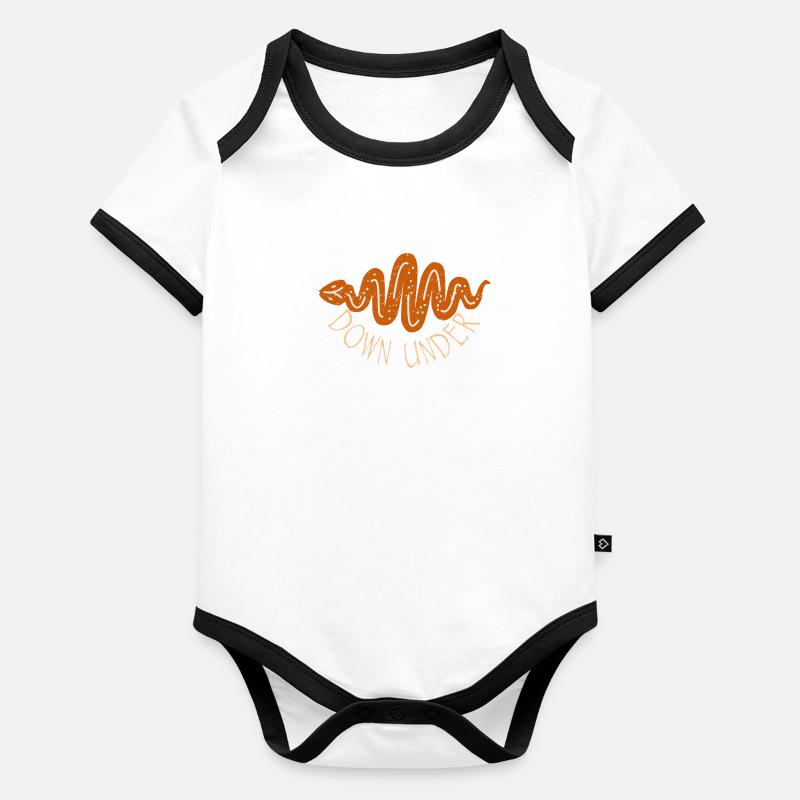 Australia Down Under Snake Organic Baby Contrasting Bodysuit