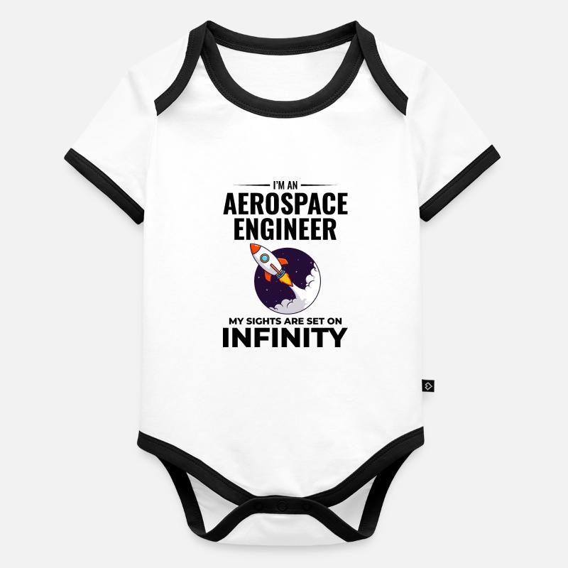 Aerospace Engineer Astronautical Rocket Scientist Organic Baby Contrasting Bodysuit