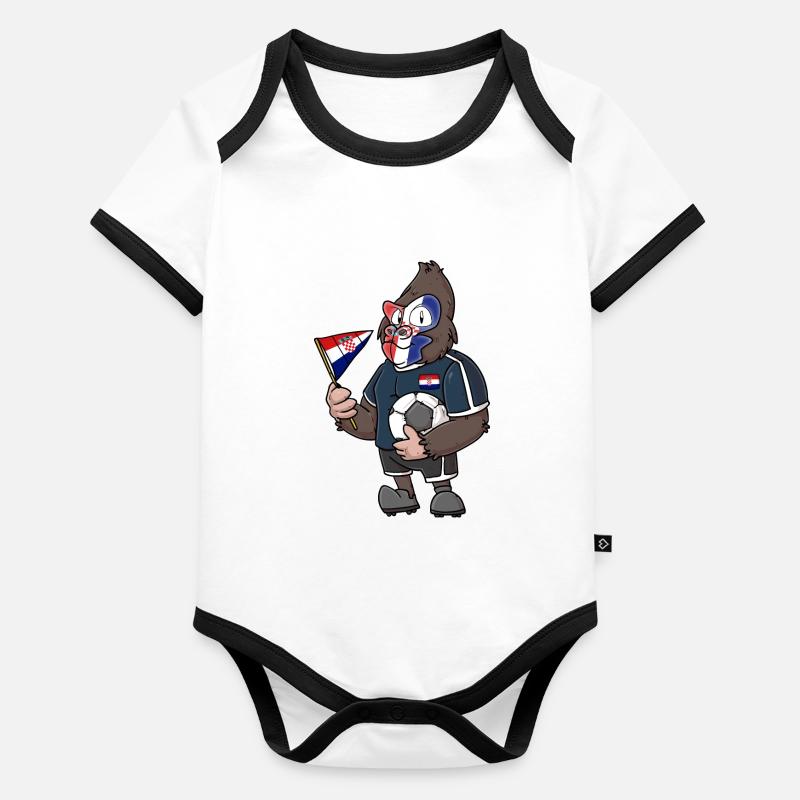 Kroatischer Gorilla Baby Bio-Kurzarm-Kontrastbody