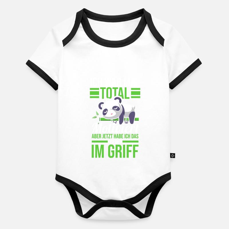 Ich War Mal Total Motiviert Panda Baby Bio-Kurzarm-Kontrastbody