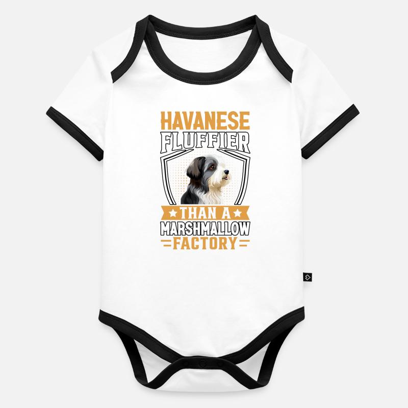 Havanese Fluffier than a Marshmallow Factory Organic Baby Contrasting Bodysuit