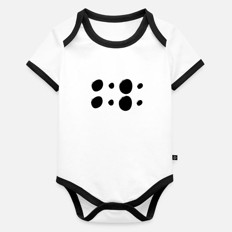 Motifs Cercles Cercles Formes Body Bébé bio contrasté manches courtes