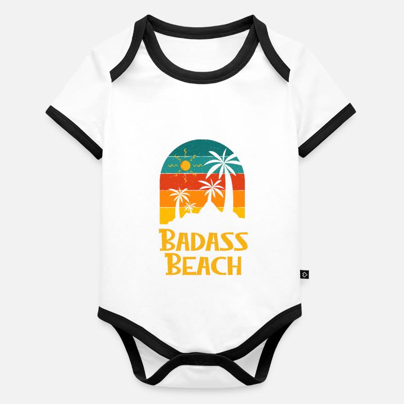 Beach Vacation Summer Tropical Trip Ocean Funny Organic Baby Contrasting Bodysuit
