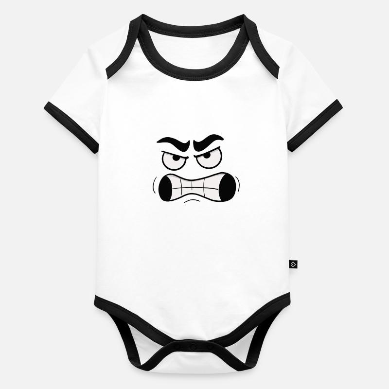 Angry face Organic Baby Contrasting Bodysuit