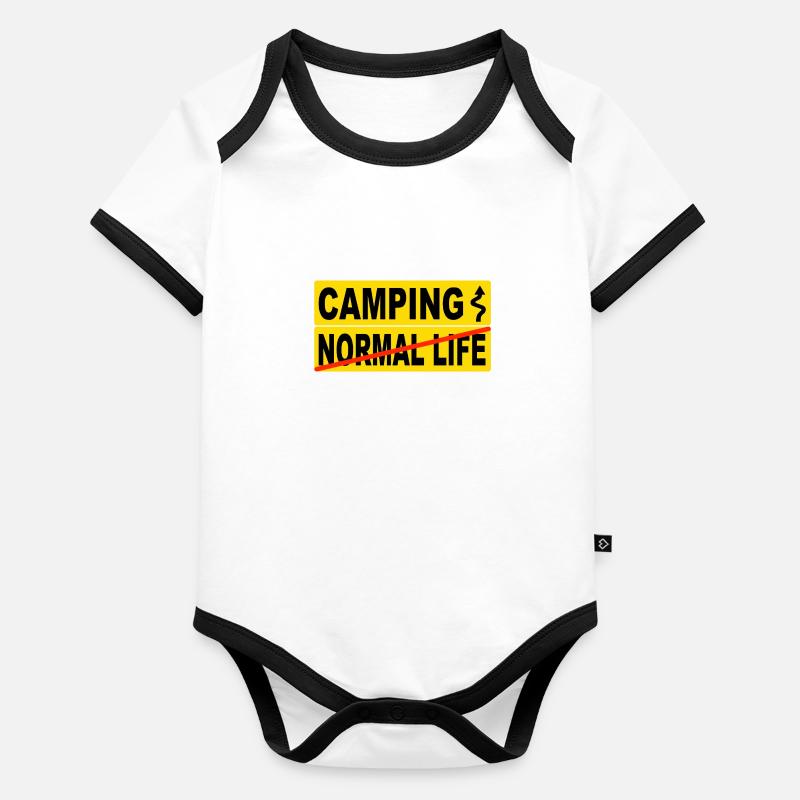 Camping vie normale Body Bébé bio contrasté manches courtes