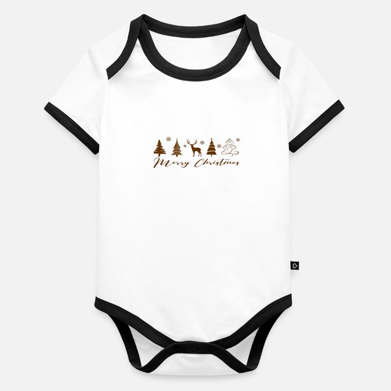 Joyeux Noël Body Bébé bio contrasté manches courtes