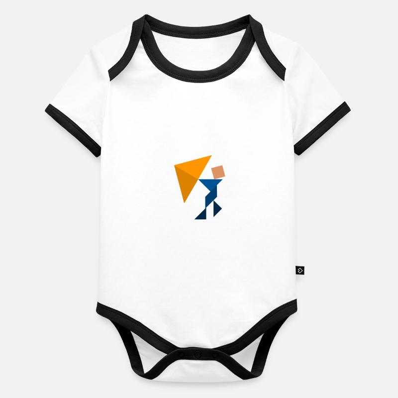 Kite Flying - Tangram Organic Baby Contrasting Bodysuit