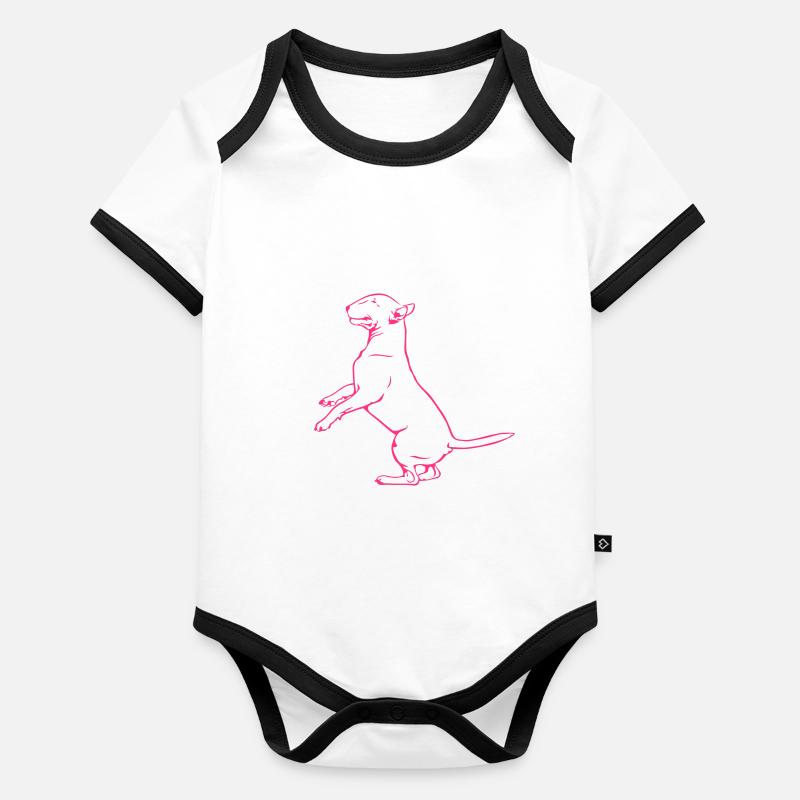Dancing Bull Terrier Body Bébé bio contrasté manches courtes