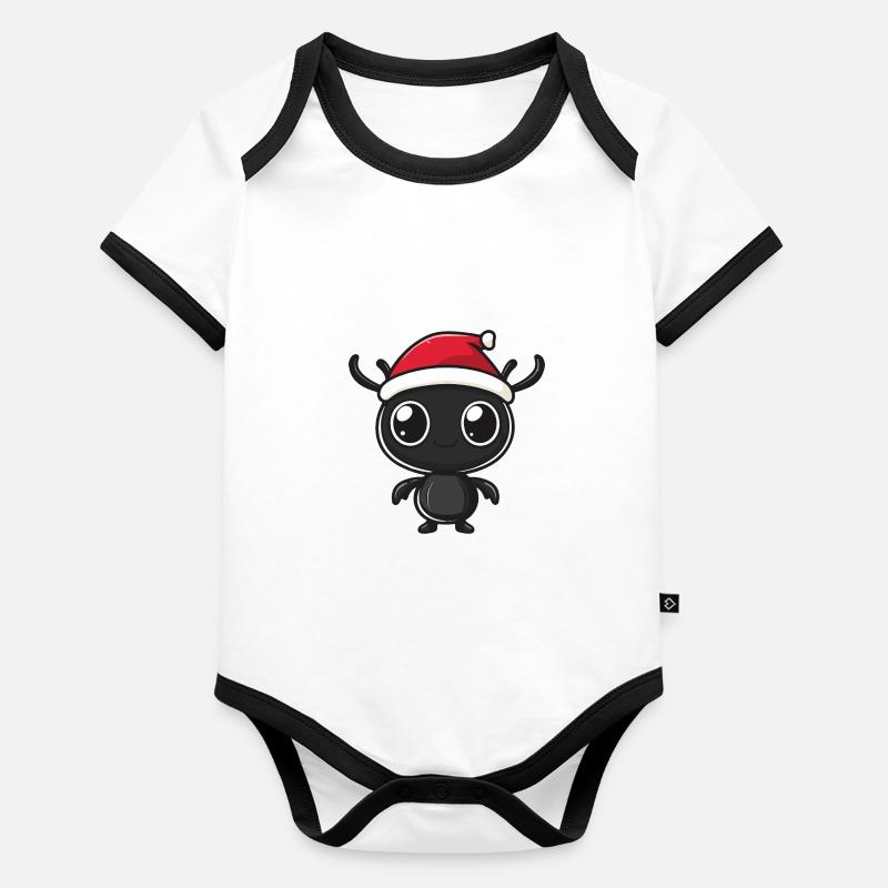 Fourmi Noël mignon Body Bébé bio contrasté manches courtes