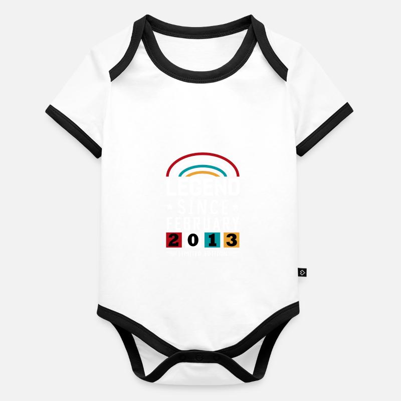 2013 Legend Since Geburtstag Geschenk Februar Baby Bio-Kurzarm-Kontrastbody