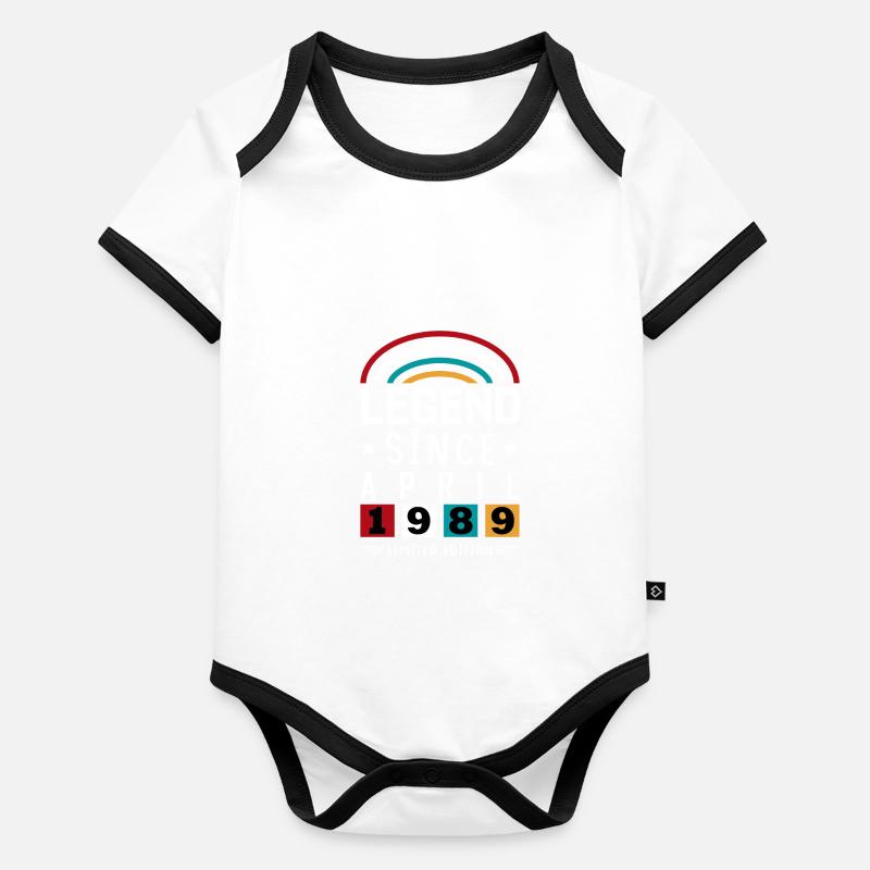 1989 Legend Since Birthday Gift April Organic Baby Contrasting Bodysuit