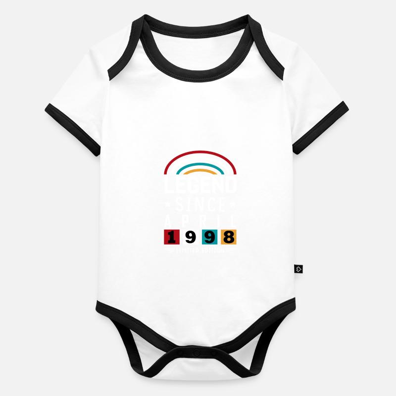 1998 Legend Since Geburtstag Geschenk April Baby Bio-Kurzarm-Kontrastbody