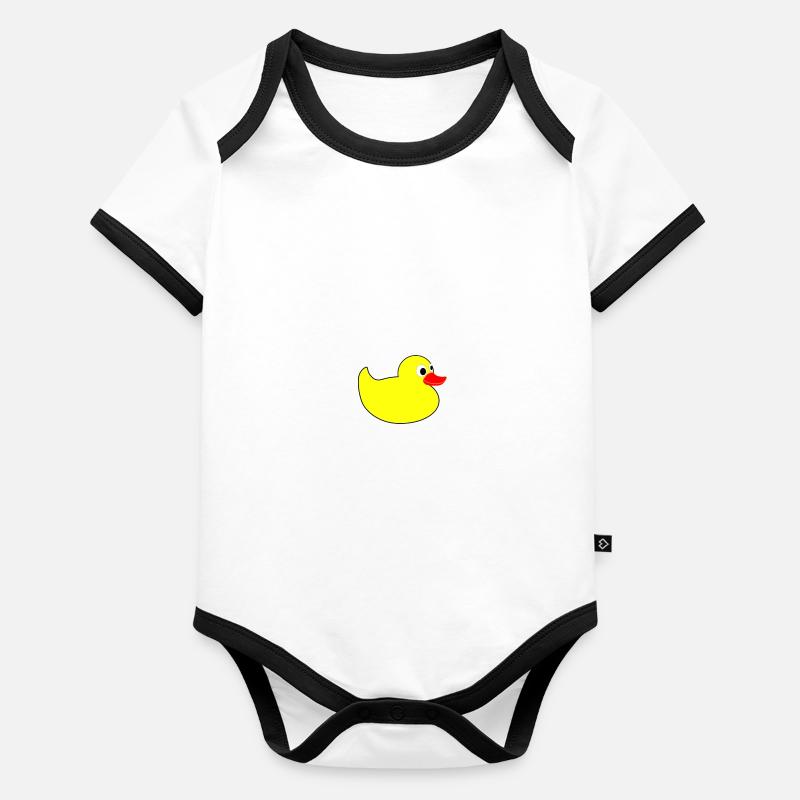 Canard en caoutchouc Body Bébé bio contrasté manches courtes