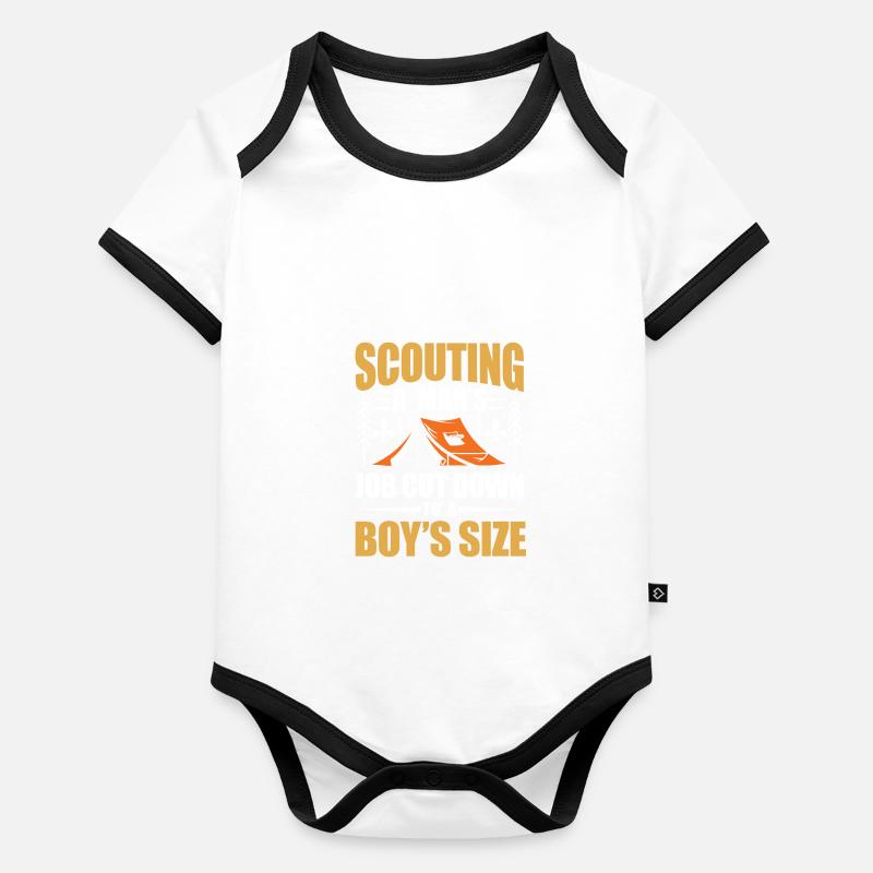 Scouting A Man's Job Cut Down To A Boy's Size Baby Bio-Kurzarm-Kontrastbody