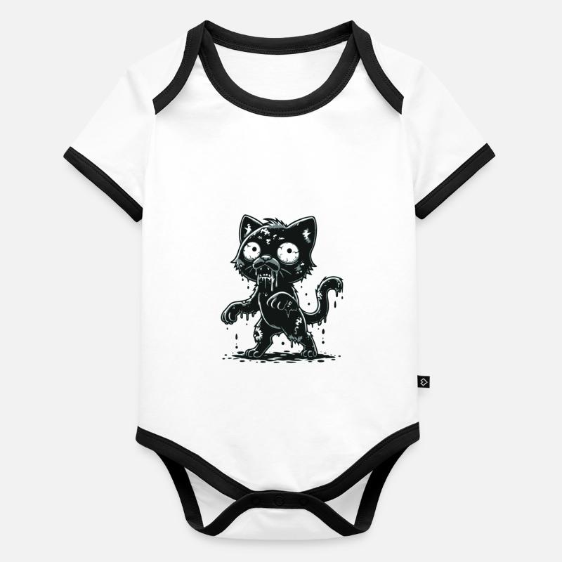 Zombie Cat Organic Baby Contrasting Bodysuit