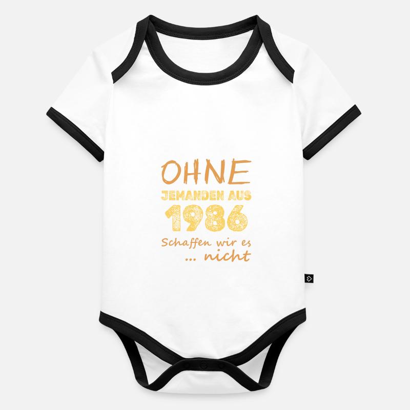 Schaffen 1986 Baby Bio-Kurzarm-Kontrastbody