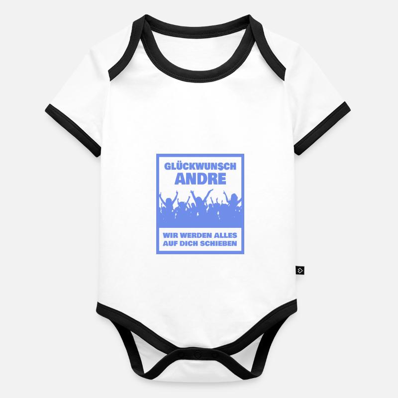 First name André Organic Baby Contrasting Bodysuit
