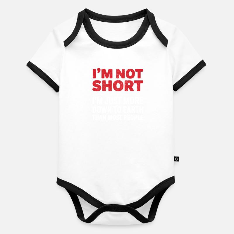 Je ne suis pas petit, je suis juste plus terre à terre que mos Body Bébé bio contrasté manches courtes