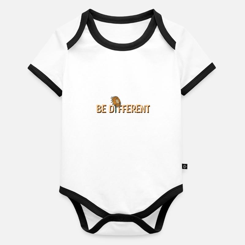 BE DIFFERENT Tournesol Amour de soi Positivité Body Bébé bio contrasté manches courtes