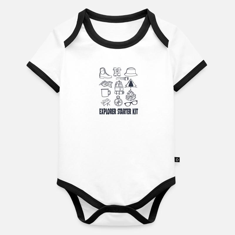 KIT DE DÉMARRAGE EXPLORER Body Bébé bio contrasté manches courtes