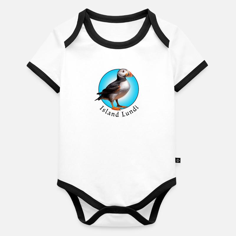 Île Lundi Body Bébé bio contrasté manches courtes