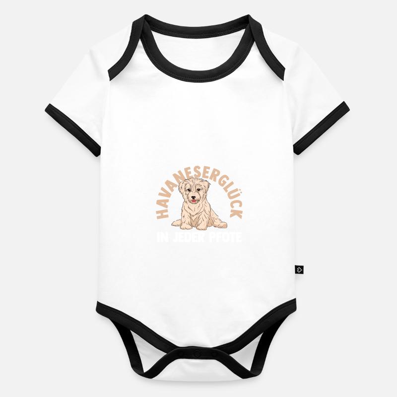 Hund Havaneser Baby Bio-Kurzarm-Kontrastbody