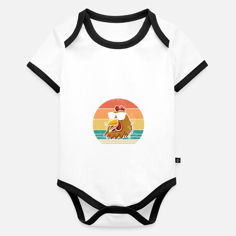 Chickens Hen Organic Baby Contrasting Bodysuit
