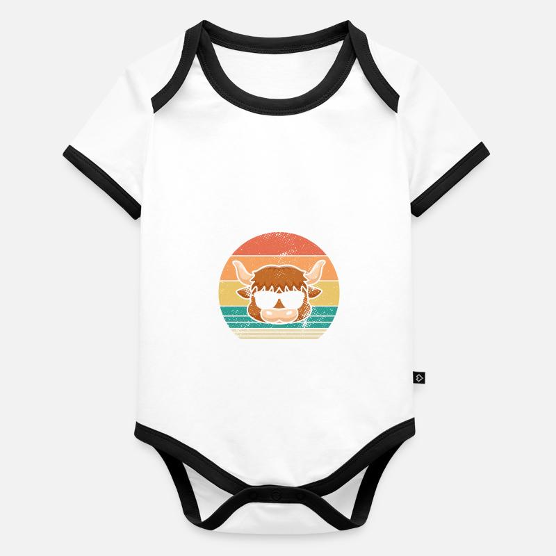 Bovins de buffle Bœufs Body Bébé bio contrasté manches courtes