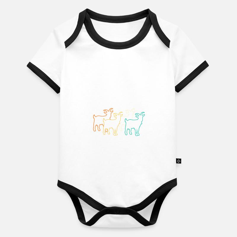 Ziegen Baby Bio-Kurzarm-Kontrastbody