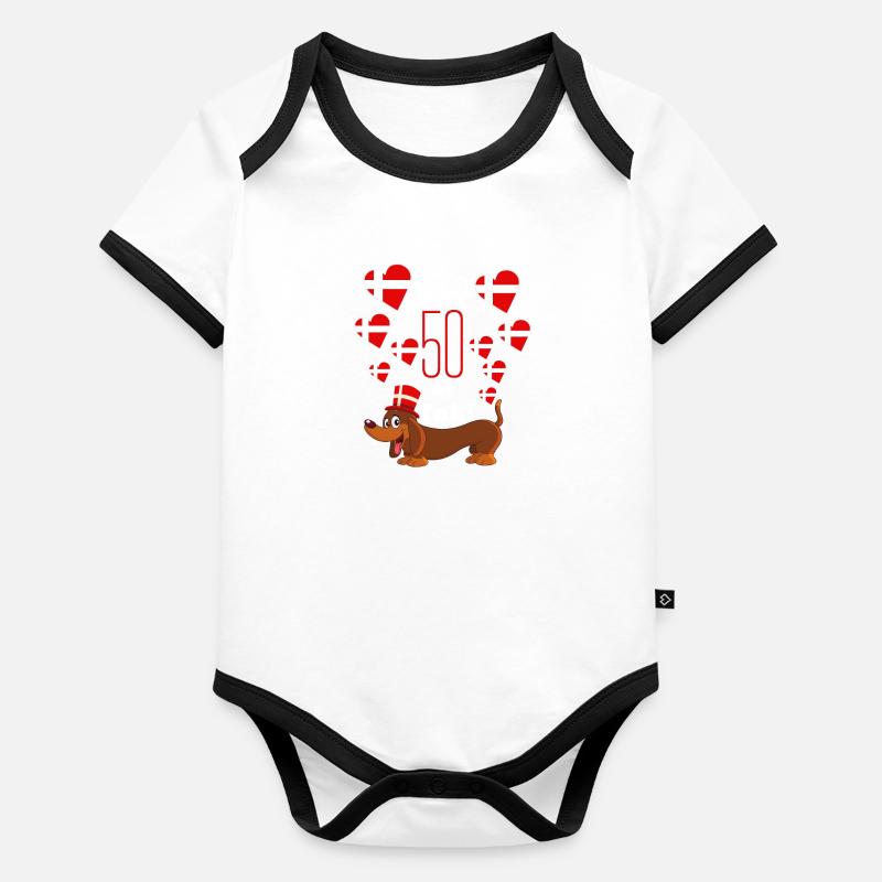 Denmark Throne Jubilee 50 years Queen Margrethe Organic Baby Contrasting Bodysuit